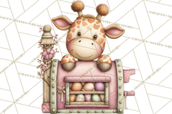 Easter Safari Animal Clipart, Cute Safari Mail PNG Product Image 4