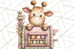 Easter Safari Animal Clipart, Cute Safari Mail PNG Product Image 4