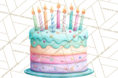 Safari Birthday Clipart PNG, Watercolor Safari Animals Product Image 3