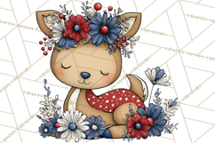 Patriotic Animals Clipart, Whimsical Red White Blue American Product Image 2