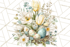 Easter Floral Clipart, Watercolor Spring Flowers Png Product Image 2