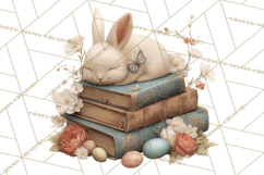 French Vintage Easter Bunny Clipart PNG, Soft Pastel Easter Product Image 2