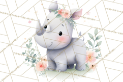 Safari Baby Animals Clipart PNG, Cute Pastel Watercolor Png Product Image 2