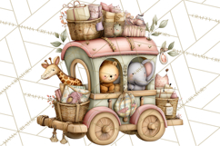 Easter Safari Animal Clipart, Cute Safari Mail PNG Product Image 3