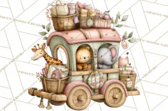 Easter Safari Animal Clipart, Cute Safari Mail PNG Product Image 3