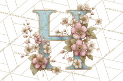 Blooming Letters Clipart, Floral Alphabet Clip Art PNG Product Image 3