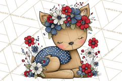 Patriotic Animals Clipart, Whimsical Red White Blue American Product Image 3