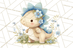 Cute Baby Dinosaurs Clipart PNG, Watercolor Dinosaur Product Image 3