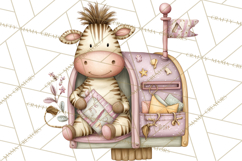 Easter Safari Animal Clipart, Cute Safari Mail PNG Product Image 2