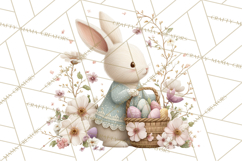 Easter Bunny Clipart PNG, Baby Bunnies in Pastel Garden Product Image 4