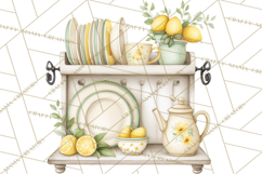 Farmhouse Lemon Kitchen Clipart, Lemon Kitchen Appliances Product Image 4