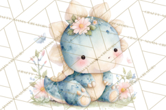 Cute Baby Dinosaurs Clipart PNG, Watercolor Dinosaur Product Image 4