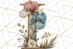 Blooming Letters Clipart, Floral Alphabet Clip Art PNG Product Image 4