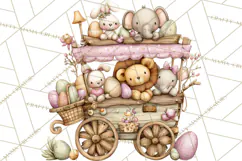 Easter Safari Animal Clipart, Cute Safari Mail PNG Product Image 3
