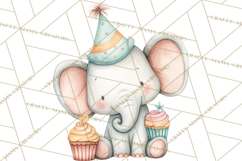 Safari Birthday Clipart PNG, Watercolor Safari Animals Product Image 4