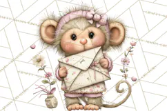 Easter Safari Animal Clipart, Cute Safari Mail PNG Product Image 2