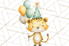 Safari Birthday Clipart PNG, Watercolor Safari Animals Product Image 4