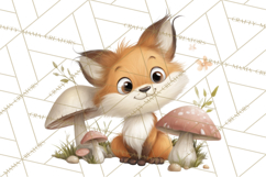 Woodland Animals Clipart, Cute Forest Animals, Foxes Png Product Image 4