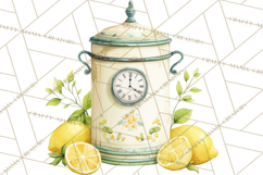 Farmhouse Lemon Kitchen Clipart, Lemon Kitchen Appliances Product Image 5