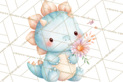 Cute Baby Dinosaurs Clipart PNG, Watercolor Dinosaur Product Image 5