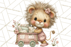 Easter Safari Animal Clipart, Cute Safari Mail PNG Product Image 5