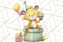 Safari Birthday Clipart PNG, Watercolor Safari Animals Product Image 5
