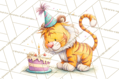 Safari Birthday Clipart PNG, Watercolor Safari Animals Product Image 2