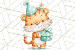 Safari Birthday Clipart PNG, Watercolor Safari Animals Product Image 3