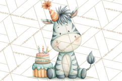 Safari Birthday Clipart PNG, Watercolor Safari Animals Product Image 4