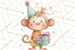 Safari Birthday Clipart PNG, Watercolor Safari Animals Product Image 5