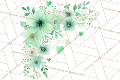 Watercolor Corner &amp; Border Clipart, Floral Frames, Heart Png Product Image 2