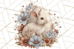 French Vintage Easter Bunny Clipart PNG, Soft Pastel Easter Product Image 2
