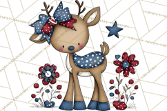 Patriotic Animals Clipart, Whimsical Red White Blue American Product Image 2