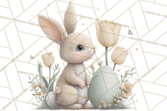 Easter Bunny Clipart PNG, Baby Bunnies in Pastel Garden Product Image 2