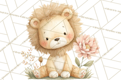 Safari Baby Animals Clipart PNG, Cute Pastel Watercolor Png Product Image 3