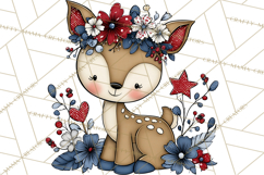 Patriotic Animals Clipart, Whimsical Red White Blue American Product Image 3