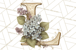 Blooming Letters Clipart, Floral Alphabet Clip Art PNG Product Image 3