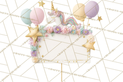 Unicorn Birthday Party Clipart, Magical Celebration Png Product Image 5