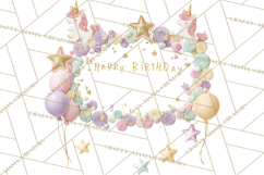 Unicorn Birthday Party Clipart, Magical Celebration Png Product Image 2