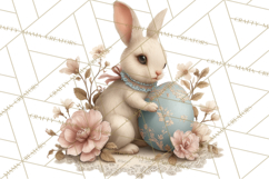 French Vintage Easter Bunny Clipart PNG, Soft Pastel Easter Product Image 4