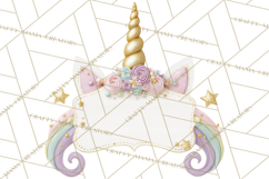 Unicorn Birthday Party Clipart, Magical Celebration Png Product Image 2