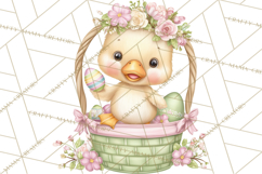 Easter Baby Animals in Baskets Clipart, Cute Lambs Png Product Image 5