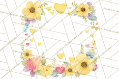 Watercolor Corner &amp; Border Clipart, Floral Frames, Heart Png Product Image 5