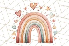 Valentine Boho Rainbow Clipart, Romantic Heart Rainbows PNG Product Image 5