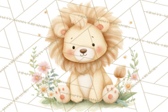Safari Baby Animals Clipart PNG, Cute Pastel Watercolor Png Product Image 5