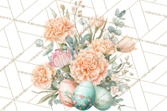 Easter Floral Clipart, Watercolor Spring Flowers Png Product Image 5