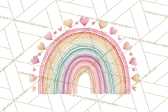 Valentine Boho Rainbow Clipart, Romantic Heart Rainbows PNG Product Image 5