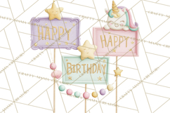 Unicorn Birthday Party Clipart, Magical Celebration Png Product Image 5