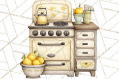 Farmhouse Lemon Kitchen Clipart, Lemon Kitchen Appliances Product Image 2