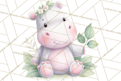 Safari Baby Animals Clipart PNG, Cute Pastel Watercolor Png Product Image 2